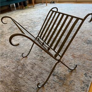 Iron Slatted Accent Chair in Matte Black